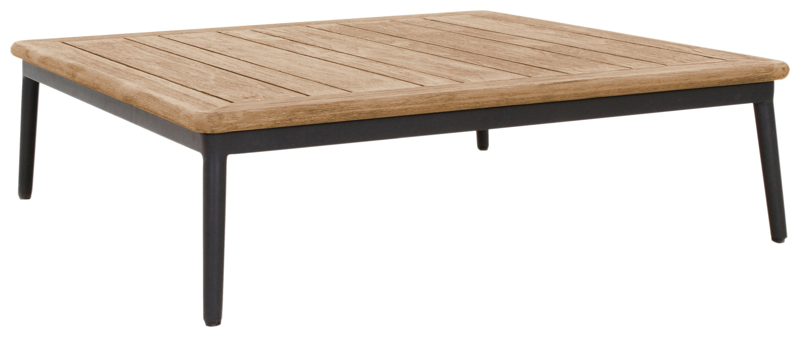 LOUNGETISCH 89/89/38 cm Holz, Metall Anthrazit, Teakfarben quadratisch  - Anthrazit/Teakfarben, Basics, Holz/Metall (89/89/38cm) - Niehoff Garden