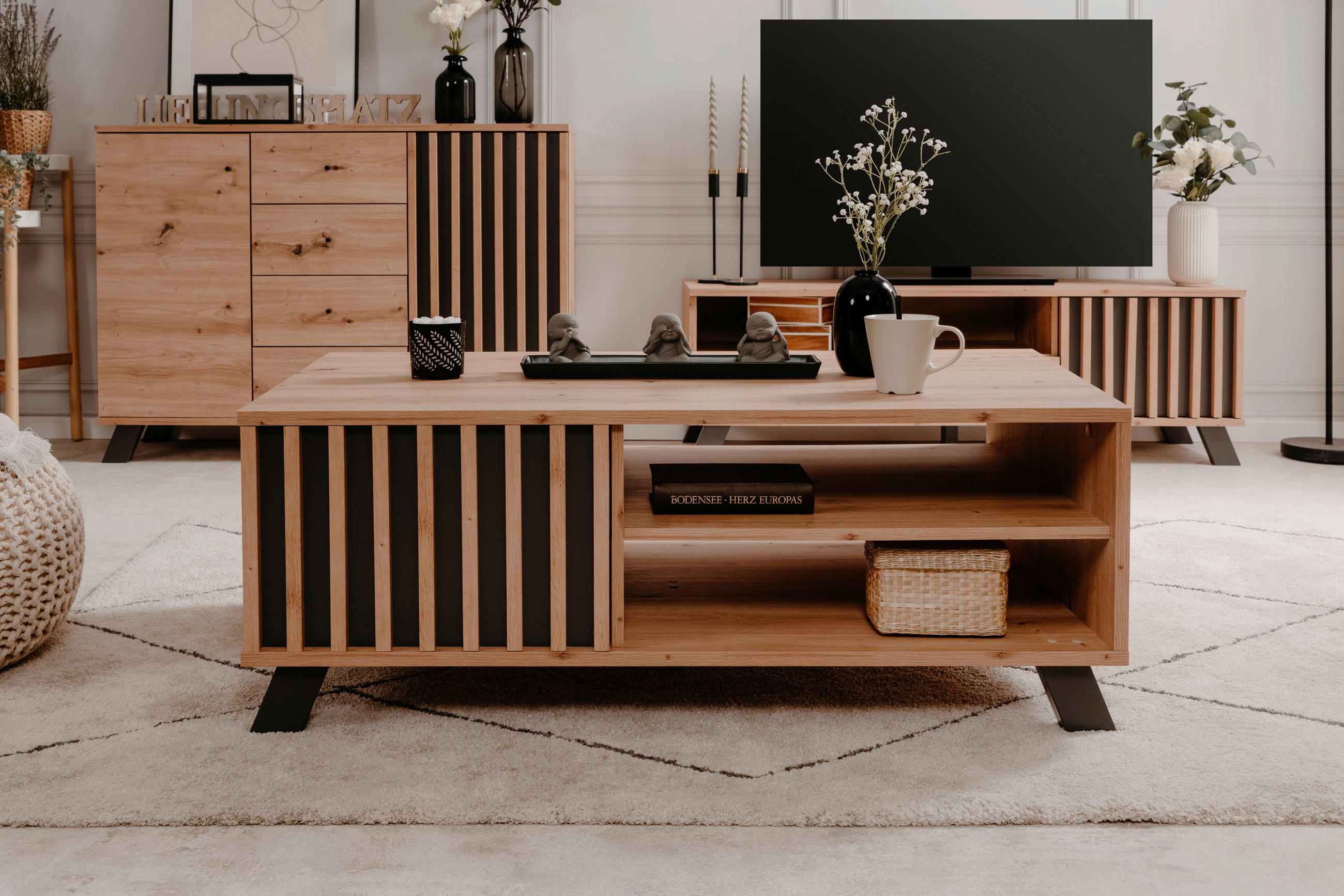 COUCHTISCH in Holzwerkstoff 110,5/67/42 cm - Anthrazit/Eiche Artisan, Lifestyle, Holzwerkstoff (110,5/67/42cm) - MID.YOU