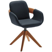 ARMLEHNSTUHL  Lederauswahl, Stoffauswahl, Typenauswahl, Sitzfläche 360° drehbar, automatische Rückholfunktion  Echtleder  - Eichefarben/Cognac, Natur, Leder/Holz (60/86/60cm) - Valnatura