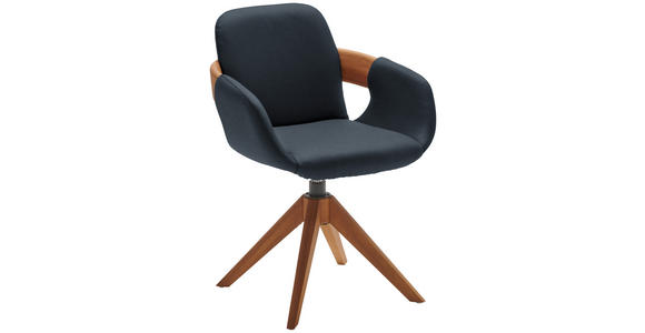 ARMLEHNSTUHL  Lederauswahl, Stoffauswahl, Typenauswahl, Sitzfläche 360° drehbar, automatische Rückholfunktion  Echtleder  - Eichefarben/Cognac, Natur, Leder/Holz (60/86/60cm) - Valnatura