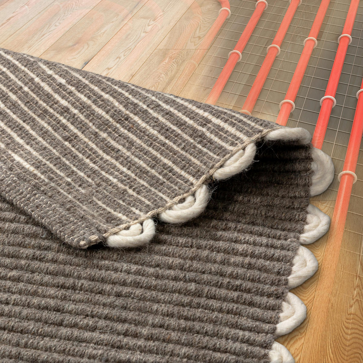 HANDWEBTEPPICH 160/230 cm Omira Dunkelgrau rechteckig  - Dunkelgrau, Basics, Textil (160/230cm) - Schöner Wohnen