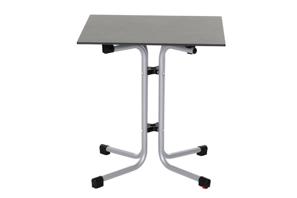 GARTENKLAPPTISCH 65/65/71 cm Metall, Holzwerkstoff, Kunststoff rechteckig  - Anthrazit/Silberfarben, KONVENTIONELL, Holzwerkstoff/Kunststoff (65/65/71cm) - Siena Garden