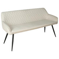 SITZBANK 163/83/63 cm Samt Schwarz, Beige  - Beige/Schwarz, Design, Textil/Metall (163/83/63cm) - Novel