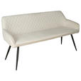SITZBANK 163/83/63 cm Samt Schwarz, Beige  - Beige/Schwarz, Design, Textil/Metall (163/83/63cm) - Novel