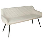 SITZBANK 163/83/63 cm Samt Schwarz, Beige  - Beige/Schwarz, Design, Textil/Metall (163/83/63cm) - Novel
