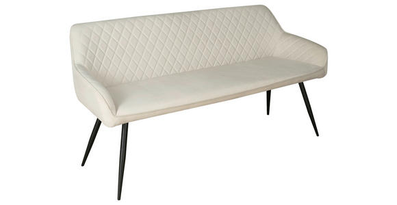 SITZBANK 163/83/63 cm Samt Schwarz, Beige  - Beige/Schwarz, Design, Textil/Metall (163/83/63cm) - Novel