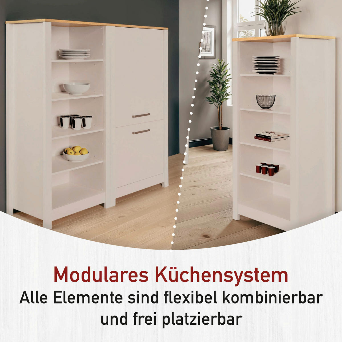 STANDREGAL Kaschmir, Eiche Artisan  - Kaschmir/Eiche Artisan, ROMANTIK / LANDHAUS, Holzwerkstoff (60/167/60cm) - home24