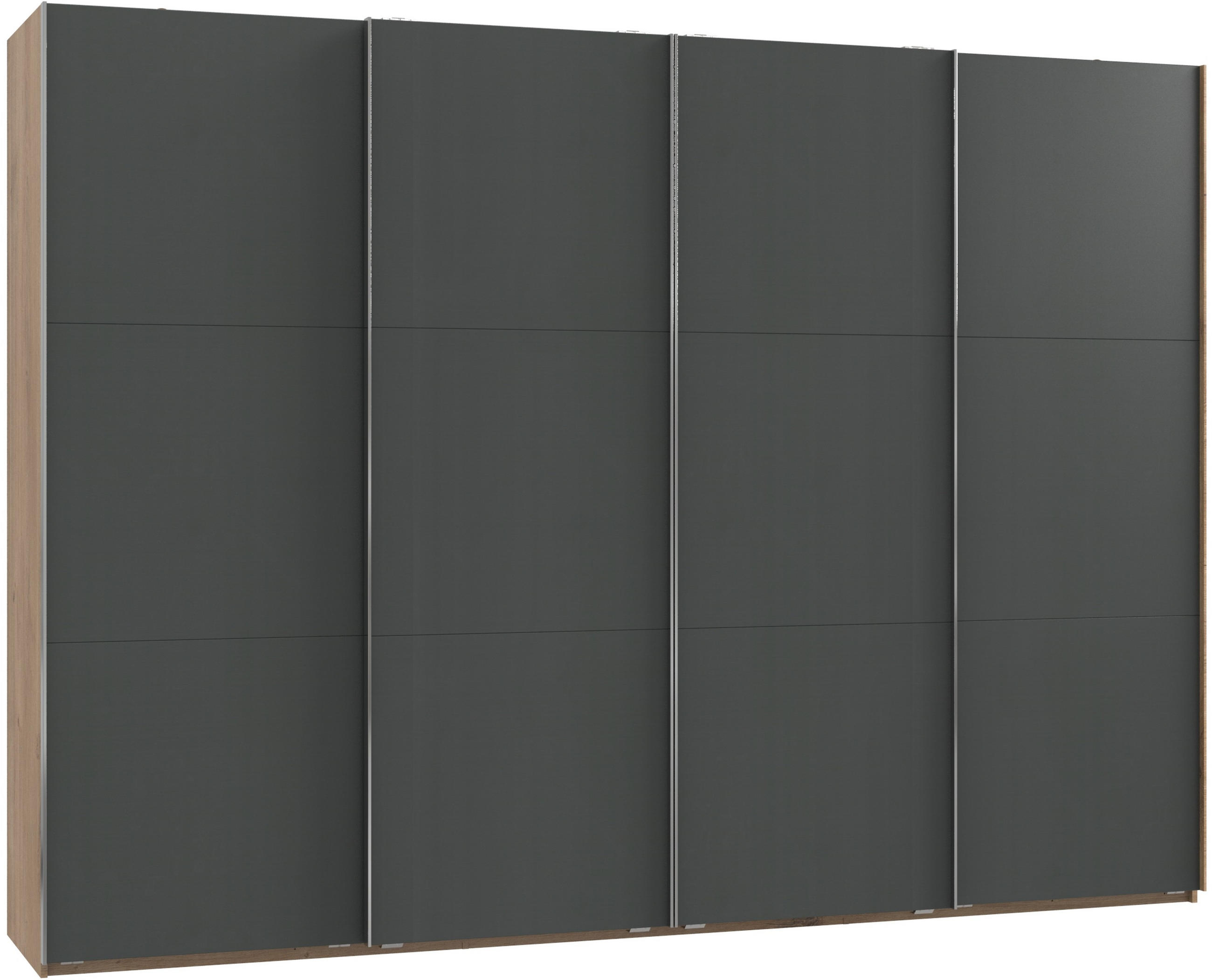 SCHWEBETÜRENSCHRANK in Eichefarben, Graphitfarben  - Chromfarben/Eichefarben, Modern, Holzwerkstoff (300/216,5/65cm) - MID.YOU
