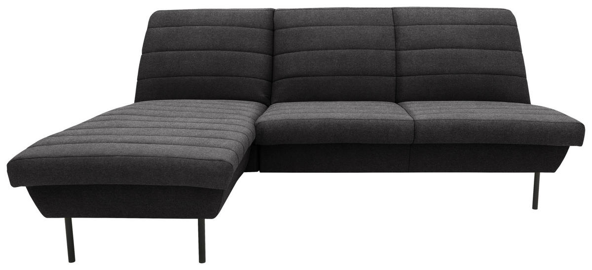 ECKSOFA in Webstoff Anthrazit  168/214 cm  - Anthrazit/Schwarz, Design, Textil/Metall (168/214cm) - LOOKS by W.Joop