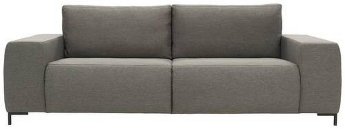 BIGSOFA in Webstoff Grau  - Schwarz/Grau, Design, Textil/Metall (242/88/88cm) - LOOKS by W.Joop