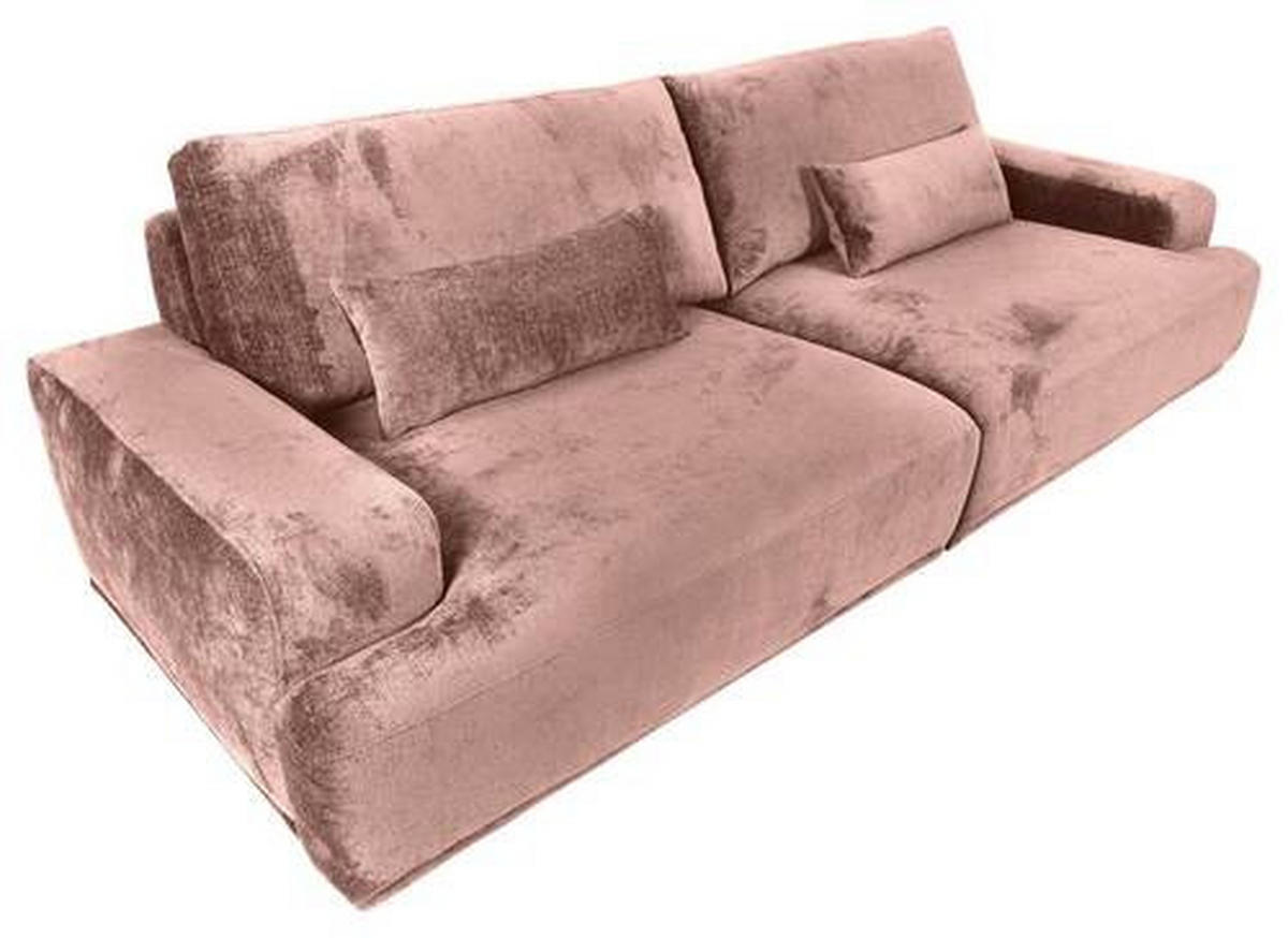 BIG SOFFA i chenille gammelrosa  - svart/gammelrosa, Klassisk, textil/plast (282/73/115cm) - MID.YOU