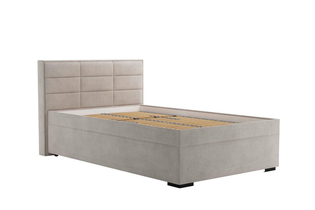 ČALÚNENÁ POSTEĽ, 140/200 cm, krémová - čierna/krémová, Basics, drevo/textil (140/200cm) - Blanar