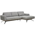 ECKSOFA in Struktur Grau  262/157 cm  - Schwarz/Grau, Design, Textil/Metall (262/157cm) - Novel