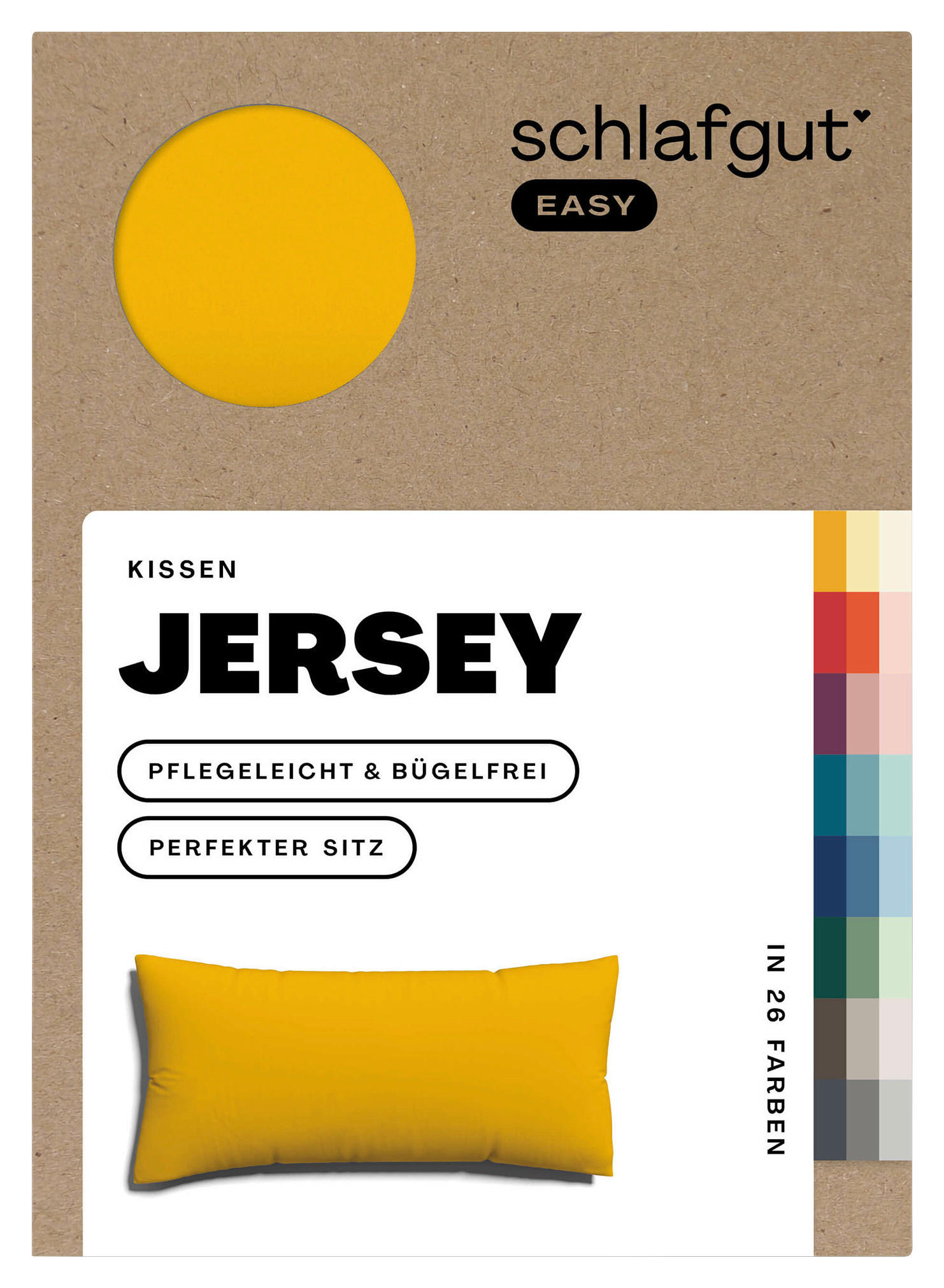 KOPFKISSENBEZUG EASY JERSEY 40/80 cm  - Dunkelgelb, Basics, Textil (40/80cm) - Schlafgut
