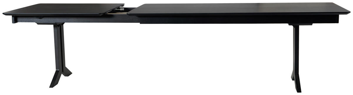 ESSTISCH in Metall, Kunststoff 200-300/100/76 cm  - Schwarz, Konventionell, Kunststoff/Metall (200-300/100/76cm) - Moderano