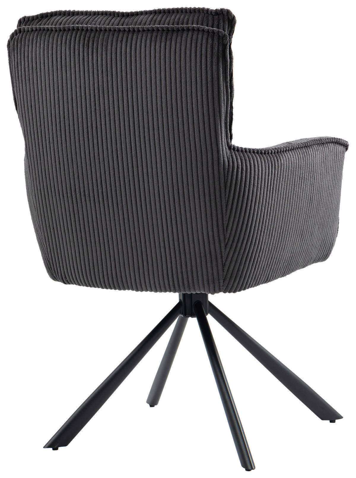 ARMLEHNSTUHL  in Eisen Cord  - Dunkelgrau/Schwarz, Design, Textil/Metall (62/95/67cm) - Novel