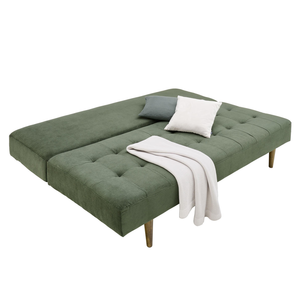 SCHLAFSOFA Mikrofaser Dunkelgrün  - Dunkelgrün/Braun, Design, Holz/Textil (200/83/105cm) - Carryhome