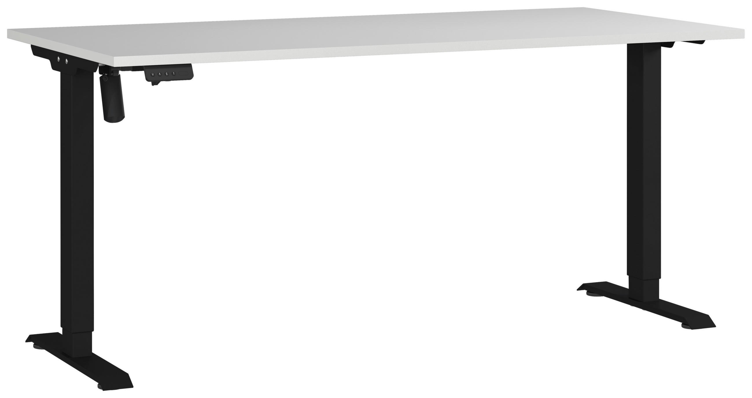 Germania Schreibtisch Grau, Schwarz 80x71-119x160 cm