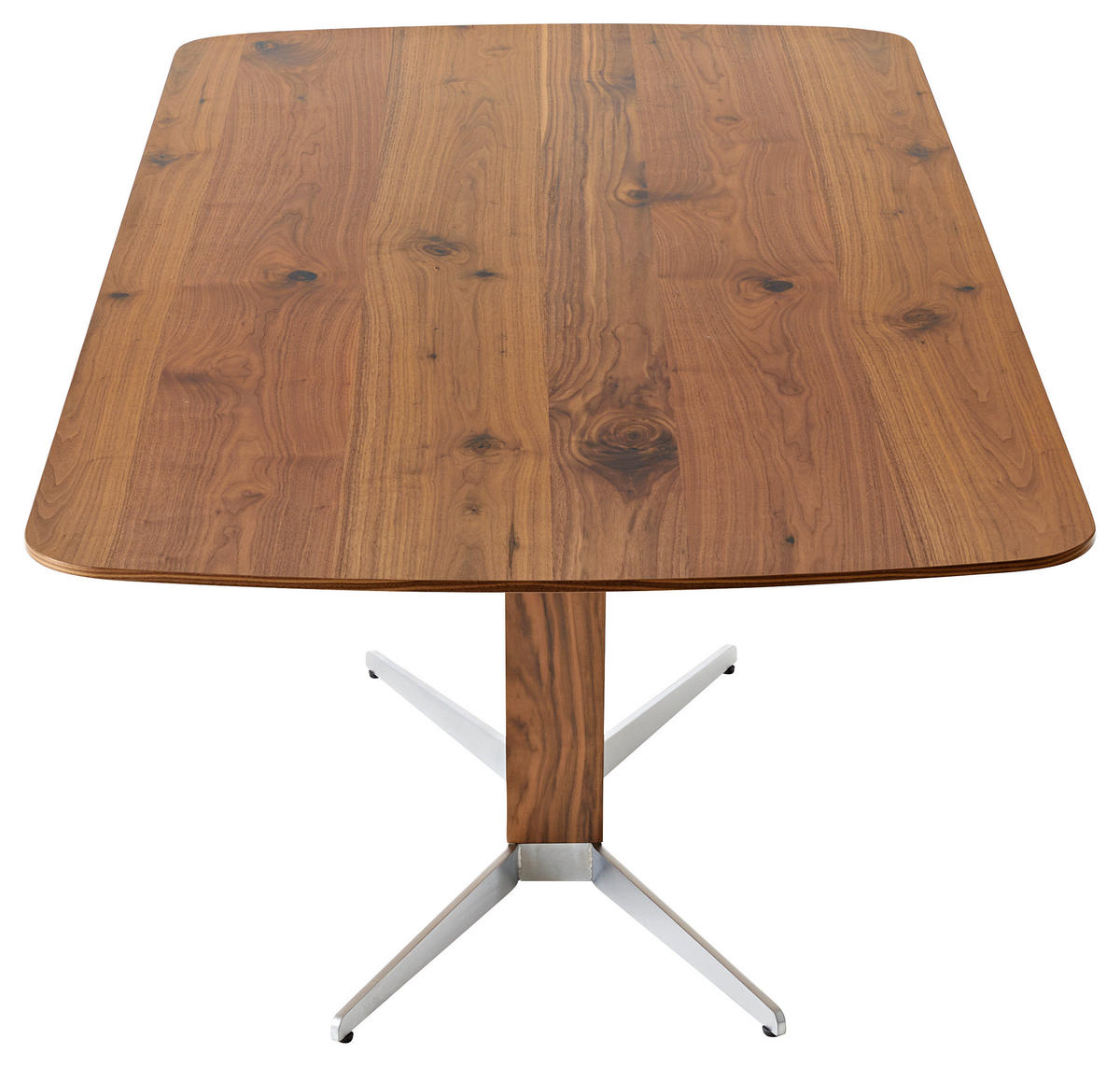 ESSTISCH Amerikanischer Nussbaum furniert rechteckig Nussbaumfarben, Edelstahlfarben  - Edelstahlfarben/Nussbaumfarben, Design, Holz/Holzwerkstoff (200/100/76cm) - Koinor