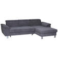 ECKSOFA in Webstoff Grau  250/167 cm  - Silberfarben/Grau, Design, Textil/Metall (250/167cm) - Xora