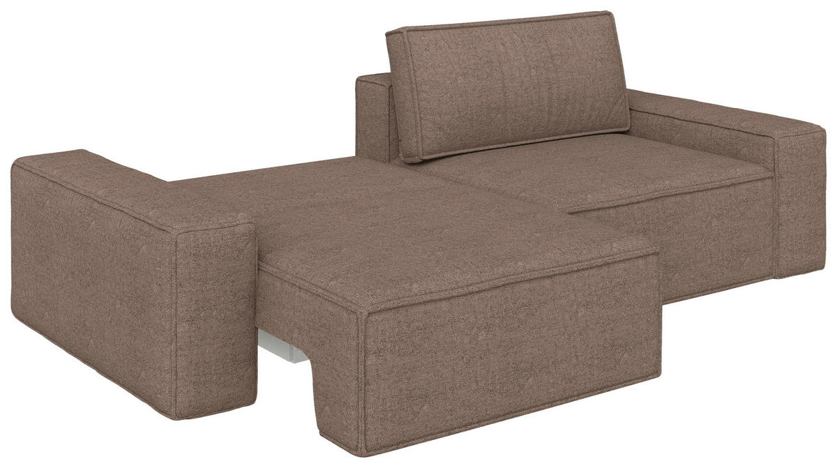 SCHLAFSOFA Webstoff Braun  - Schwarz/Braun, KONVENTIONELL, Kunststoff/Textil (256/83/115cm) - Carryhome