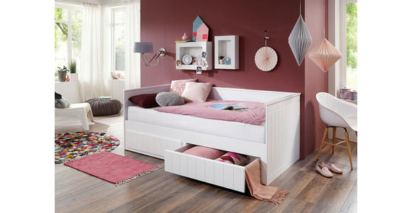AUSZIEHBETT 180/200 cm in Weiß - Weiß, KONVENTIONELL, Holz/Holzwerkstoff (180/200cm) - Carryhome