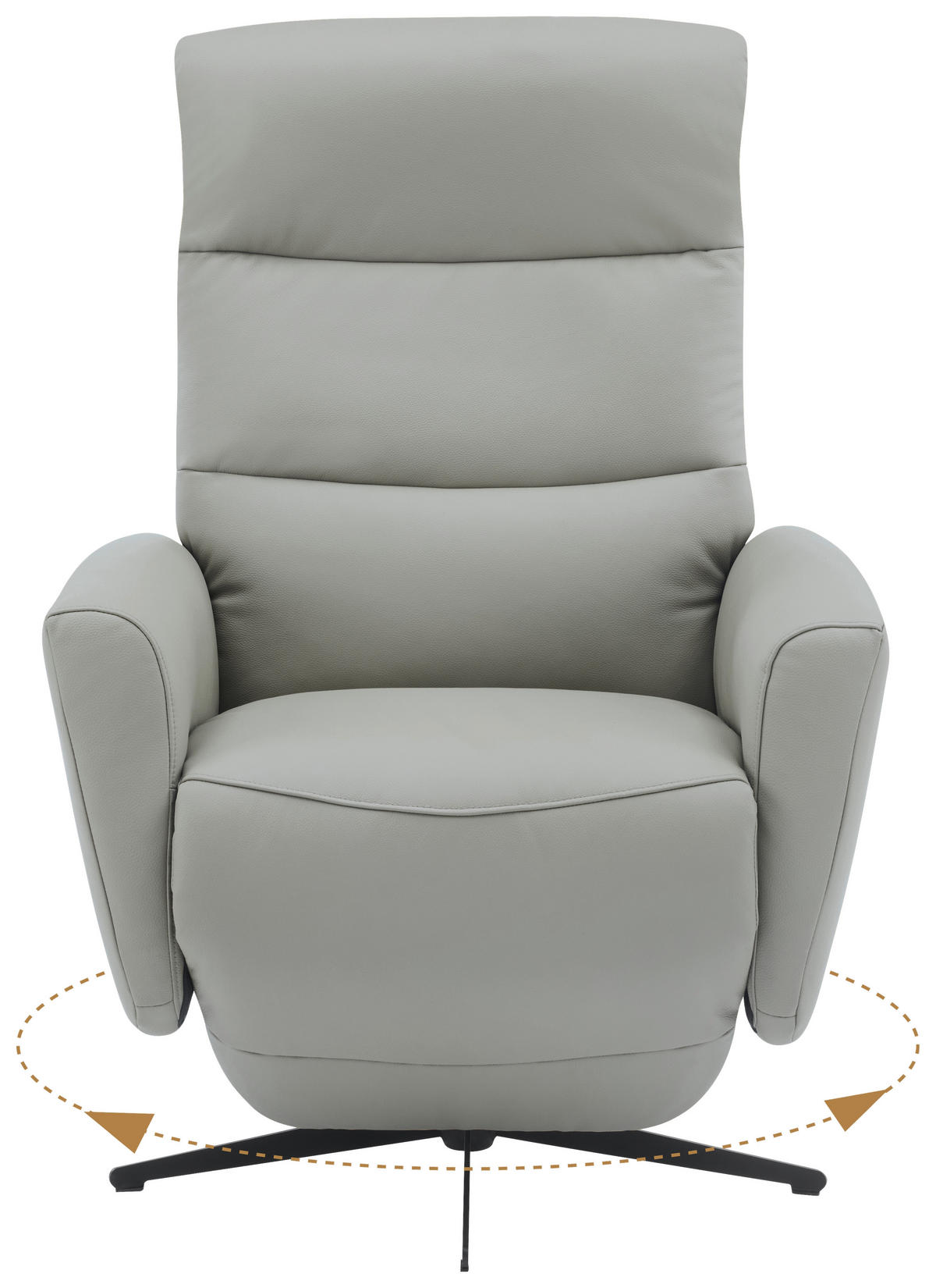 RELAXAČNÉ KRESLO, textil, koža, sivá - čierna/sivá, Design, kov/koža (76/104/77cm) - Livetastic