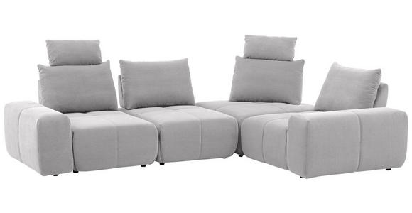 ECKSOFA in Velours Silberfarben 326/236 cm - Silberfarben/Schwarz, Design, Kunststoff/Textil (326/236cm) - Xora