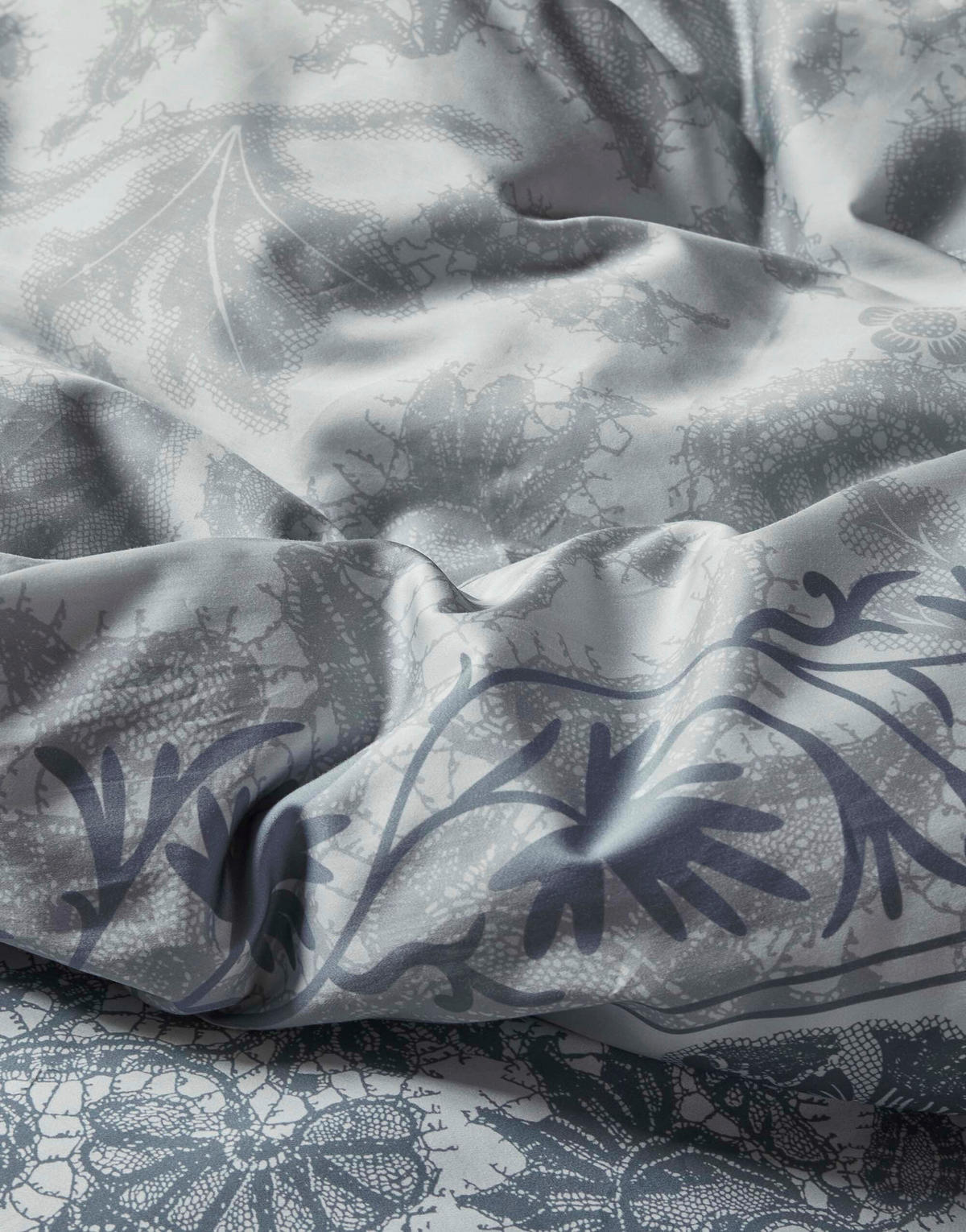 BETTWÄSCHE MAERE Satin 155/220 cm  - Blau, KONVENTIONELL, Textil (155/220cm) - Essenza