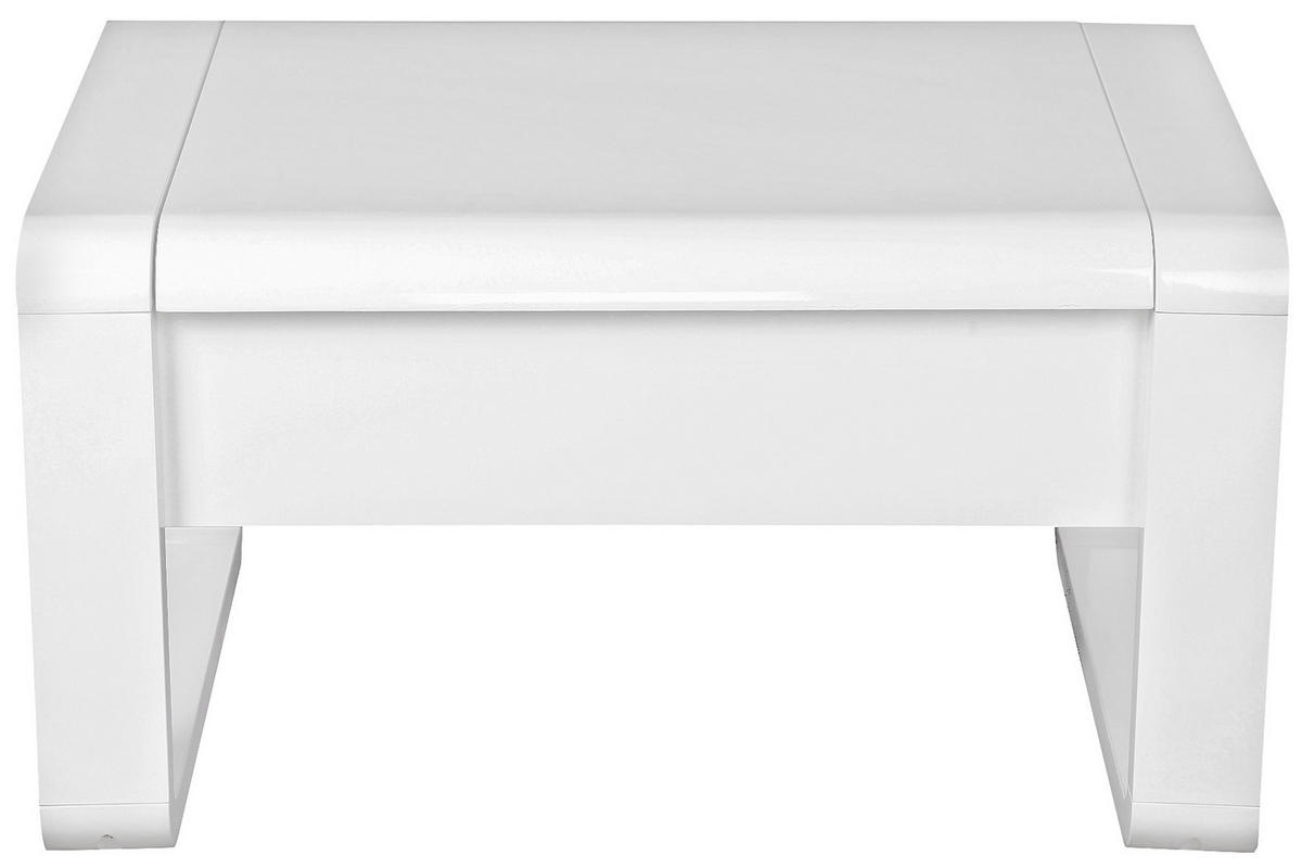 COUCHTISCH 115/60/45-71 cm rechteckig Weiß Hochglanz  - Weiß Hochglanz/Weiß, Design, Holzwerkstoff/Metall (115/60/45-71cm) - Hom`in