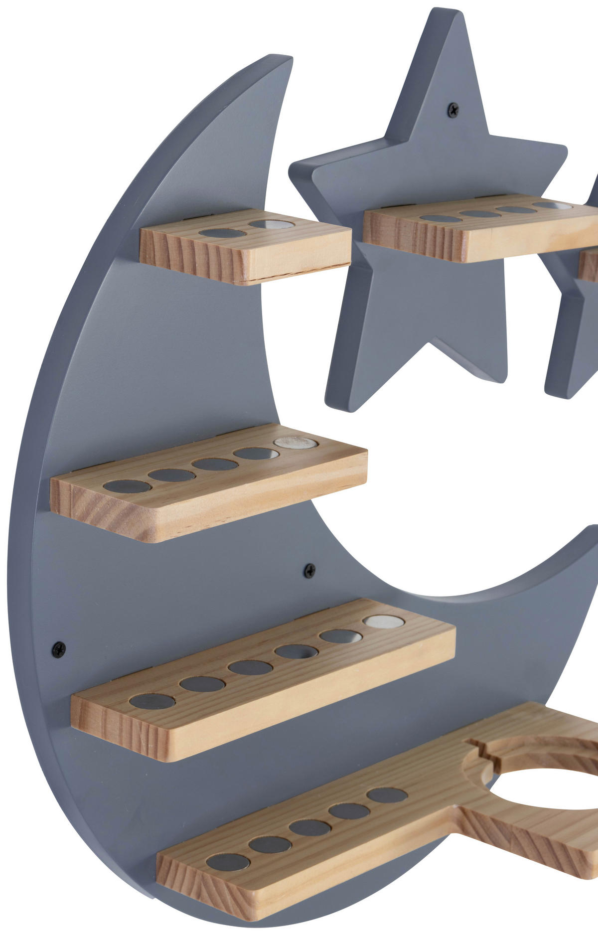 WANDREGAL Kiefer vollmassiv Grau, Naturfarben  - Naturfarben/Grau, MODERN, Holz/Holzwerkstoff - Ben'n'jen