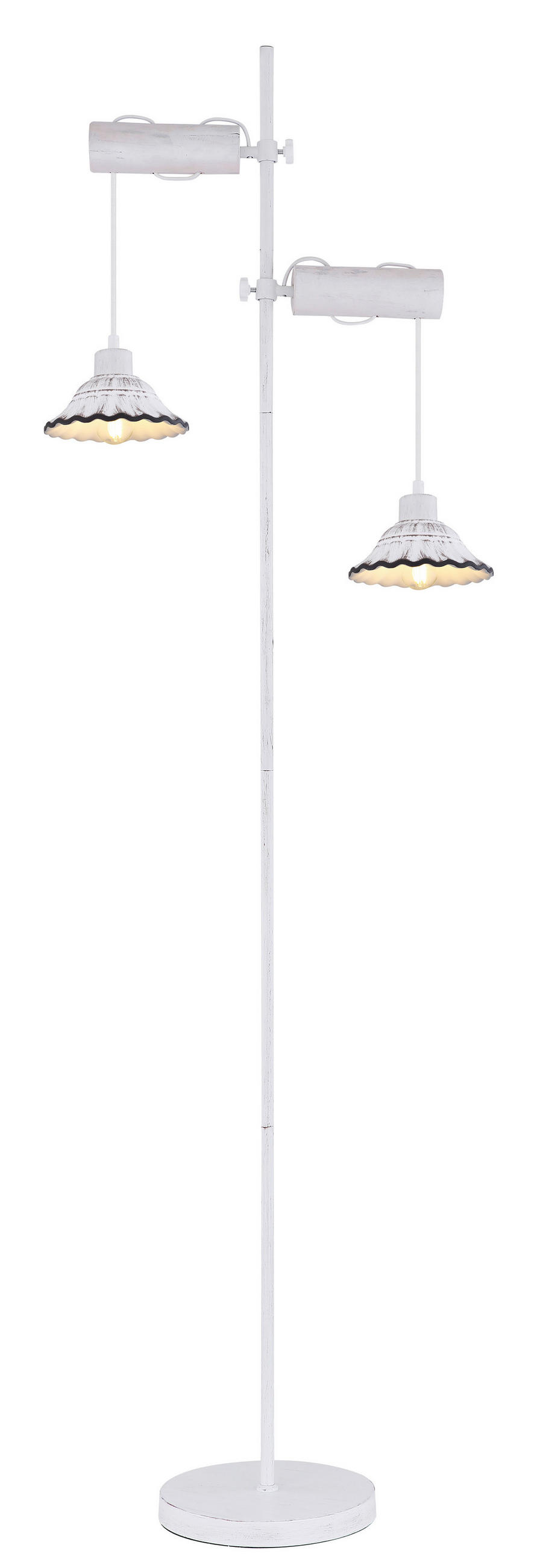 STEHLEUCHTE 52/25/168 cm    - Schwarz/Weiß, Basics, Keramik/Holz (52/25/168cm) - Globo