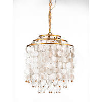 PENDELLEUCHTE 45/45/110 cm  - Perlmutt/Goldfarben, Basics, Naturmaterialien/Metall (45/45/110cm)