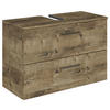 WASCHBECKENUNTERSCHRANK 75/49,8/33,3 cm  - Eiche dunkel/Chromfarben, KONVENTIONELL, Holzwerkstoff/Metall (75/49,8/33,3cm) - Sadena