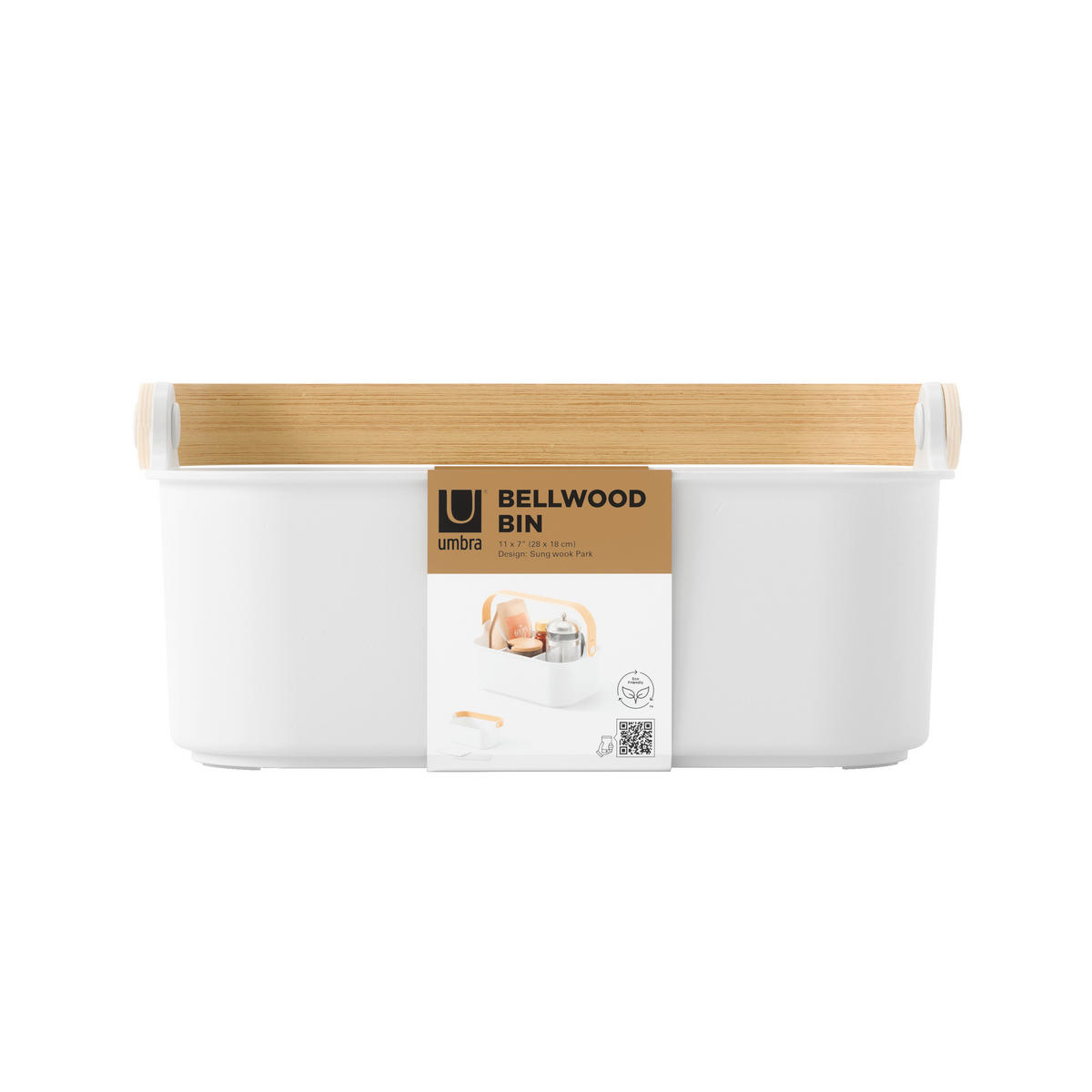 ORGANIZATOR         17/12/28 cm            - bela/naravne barve, Basics, umetna masa/les (17/12/28cm) - Umbra