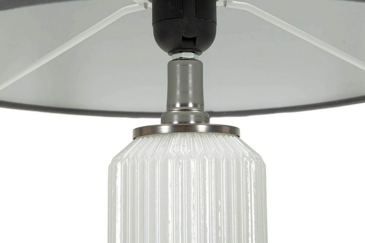 TISCHLEUCHTE - Weiß/Grau, Basics, Glas/Textil (32.5/32.5/57cm)