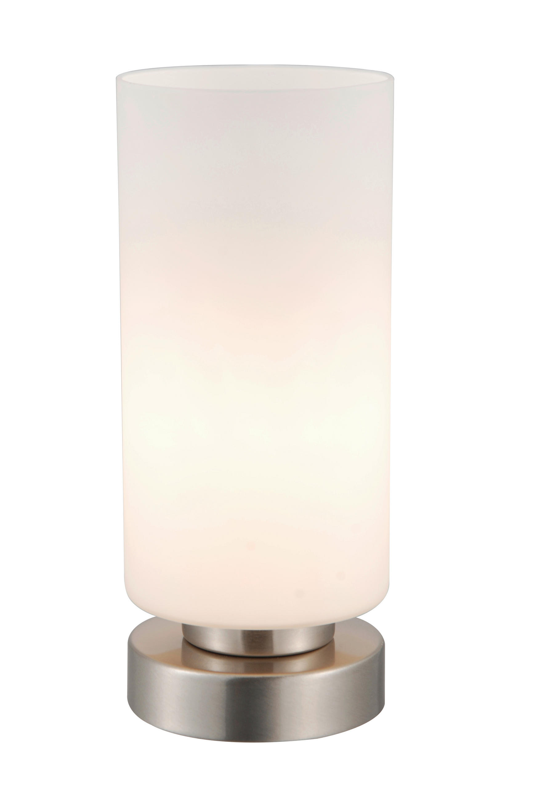 TISCHLEUCHTE - Weiss/Silberfarben, Konventionell, Glas/Metall (10,2/24,2cm) - Brilliant