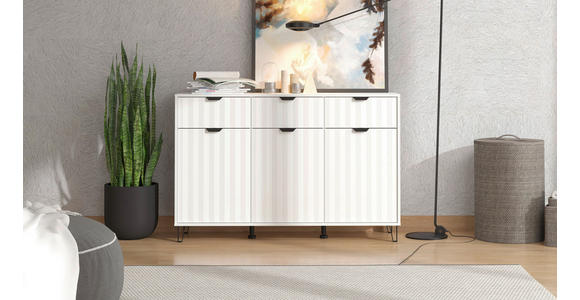 SIDEBOARD in 138/90,5/40 cm - Schwarz/Weiß, Basics, Holzwerkstoff/Metall (138/90,5/40cm) - Carryhome