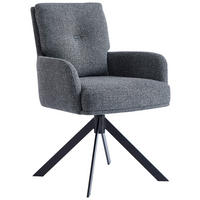ARMLEHNSTUHL  , Stoffauswahl, Typenauswahl, Sitzfläche 360° drehbar, Gestellauswahl, automatische Rückholfunktion  , Webstoff  ,  - Anthrazit/Schwarz, Design, Textil/Metall (60,5/88/67cm) - Novel
