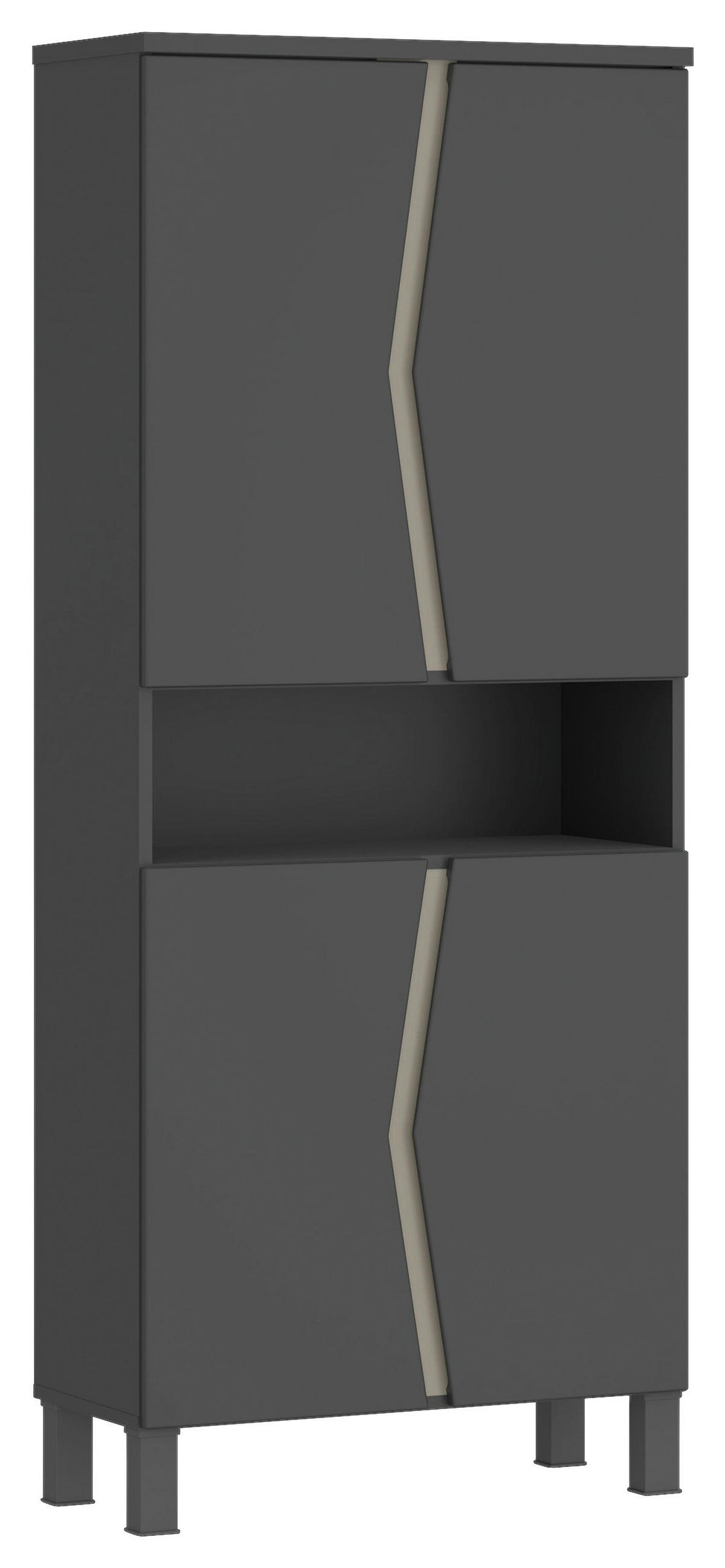 HOCHSCHRANK 68,6/170/35,3 cm  - Anthrazit/Weiß, MODERN, Keramik/Holzwerkstoff (68,6/170/35,3cm) - MID.YOU