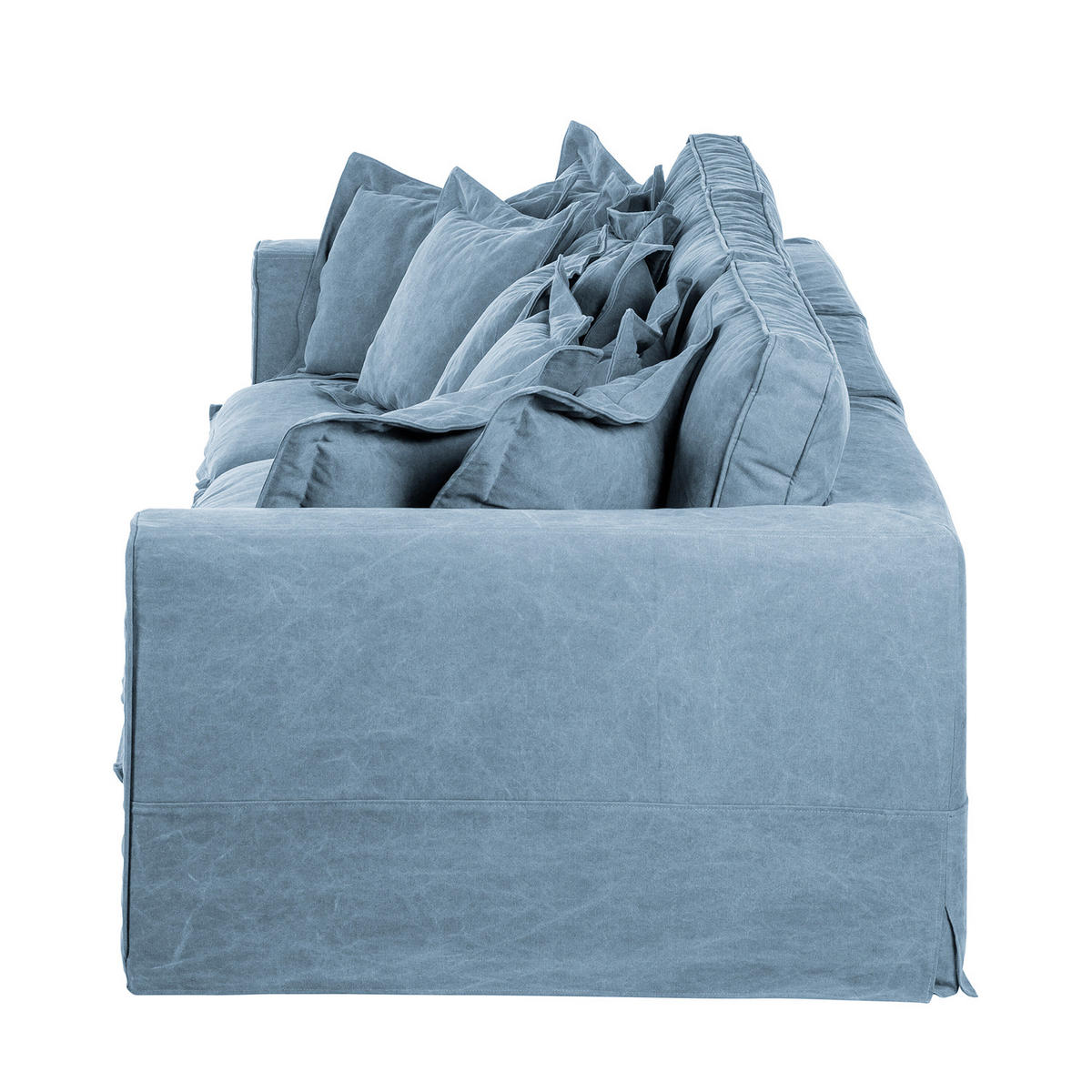 BIGSOFA STELLA Webstoff Blau  - Blau/Schwarz, Design, Kunststoff/Textil (338/90/119cm) - P & B