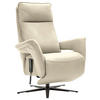 RELAXSESSEL in Leder Creme, Naturfarben  - Creme/Schwarz, Design, Leder/Metall (83/116/87cm) - Valdera