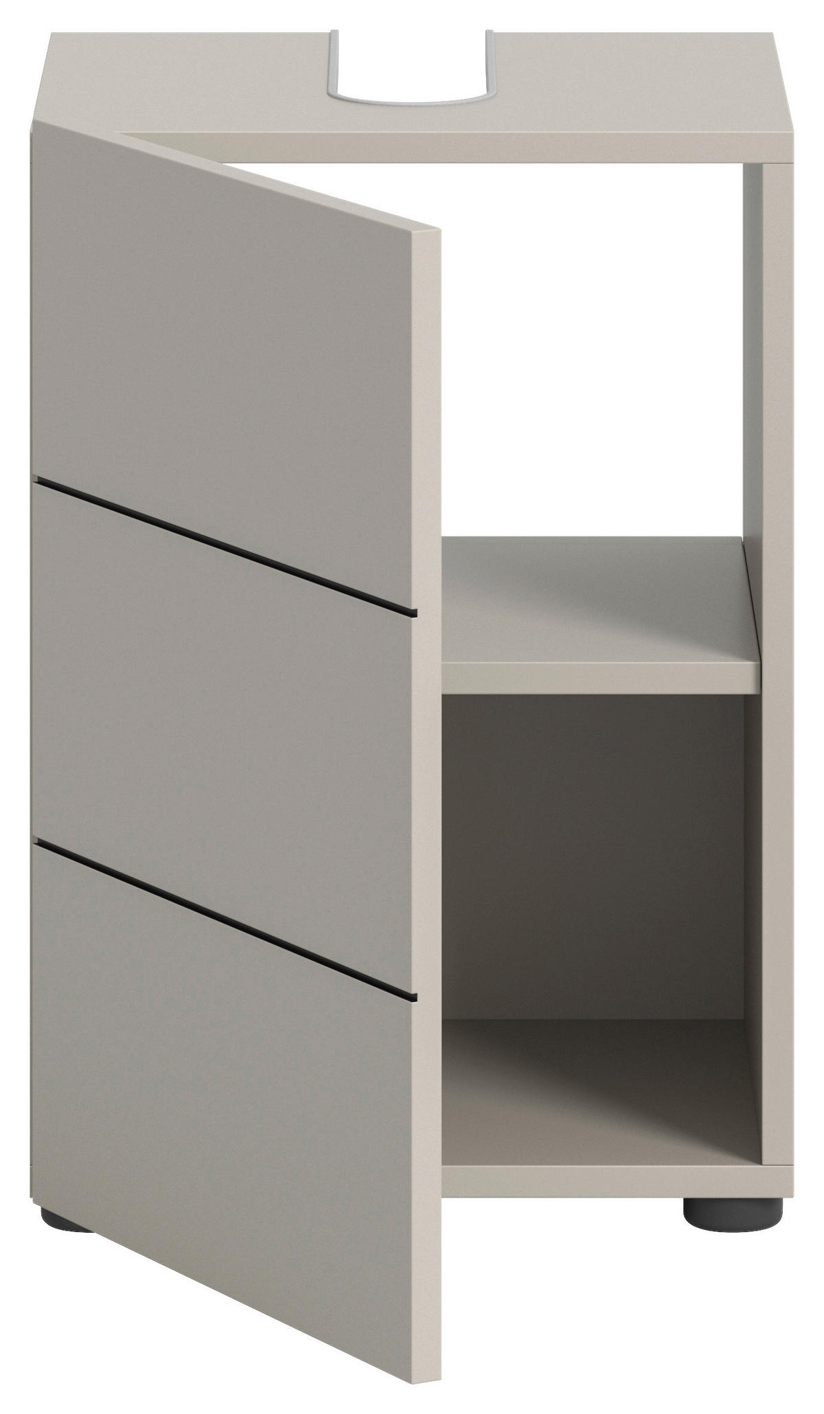 WASCHBECKENUNTERSCHRANK 38/56/34 cm  - Kaschmir/Schwarz, MODERN, Holzwerkstoff/Kunststoff (38/56/34cm) - MID.YOU