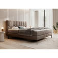 BOXSPRINGBETT 180/200 cm  in Braun  - Schwarz/Braun, Design, Leder/Textil (180/200cm) - Esposa