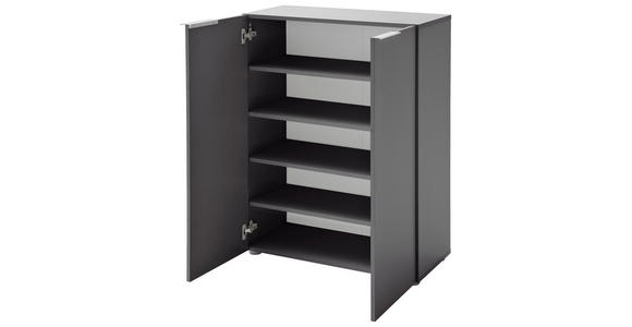 SCHUHSCHRANK 80/101/39 cm - Edelstahlfarben/Anthrazit, Design, Holzwerkstoff/Kunststoff (80/101/39cm) - Carryhome