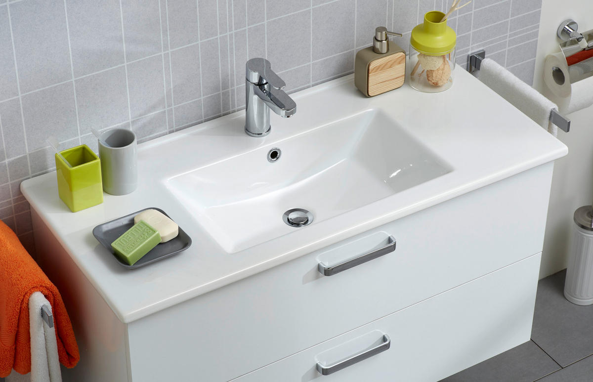 BADEZIMMER  in 100 cm  - Weiss, Konventionell, Glas/Keramik (100cm) - Xora