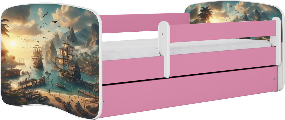 KINDER-/JUNIORBETT - Pink/Birkefarben, MODERN, Holz/Holzwerkstoff (80/160cm) - MID.YOU