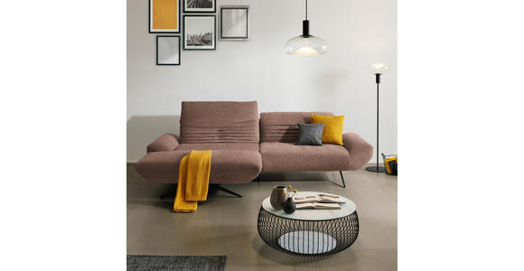 ECKSOFA  in Bouclé Altrosa  170-195/280 cm  - Schwarz/Altrosa, Design, Textil/Metall (170-195/280cm) - Dieter Knoll