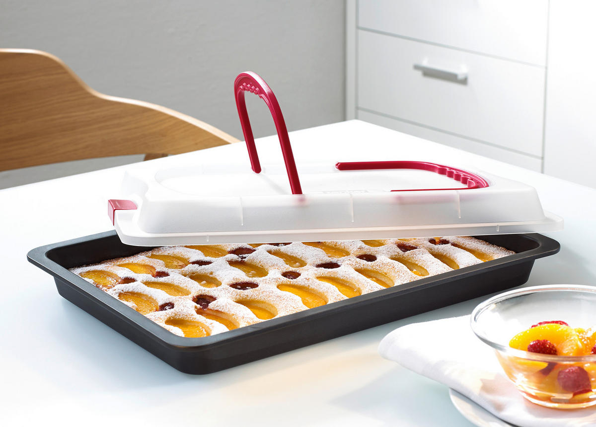 PLECH NA PEČENÍ  29/42/4 cm - černá/průhledné, Basics, kov/plast (29/42/4cm) - Dr.Oetker