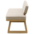 SITZBANK 190/80/52 cm Flachgewebe Eichefarben, Beige Eiche massiv  - Eichefarben/Beige, Basics, Holz/Textil (190/80/52cm) - Carryhome